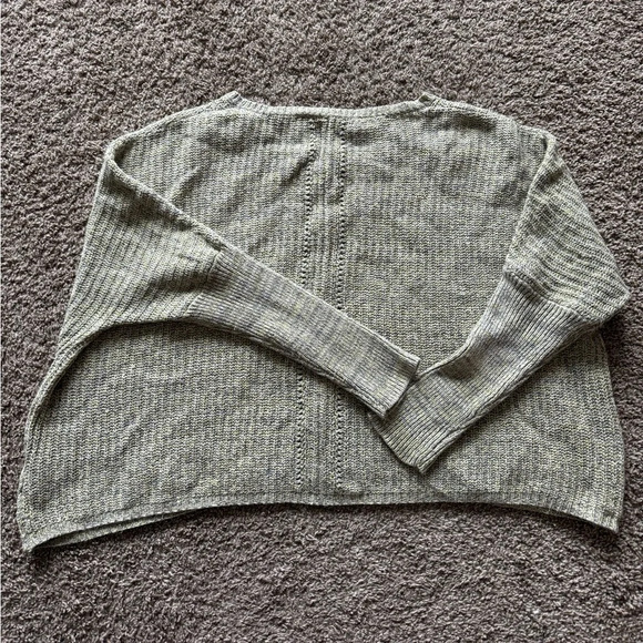 MOTH Super Oversized Boxy Cropped Sweater Lime Green Gray Size Small - Picture 4 of 4
